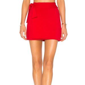 Susana Monaco | Tie Mini Skirt in Perfect Red XS